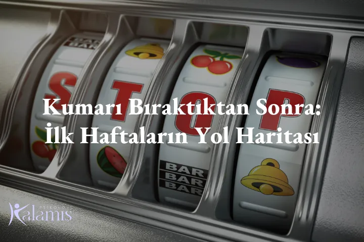 Kumarı bıraktıktan sonraki ilk haftaları anlatan psikoloji temalı görsel